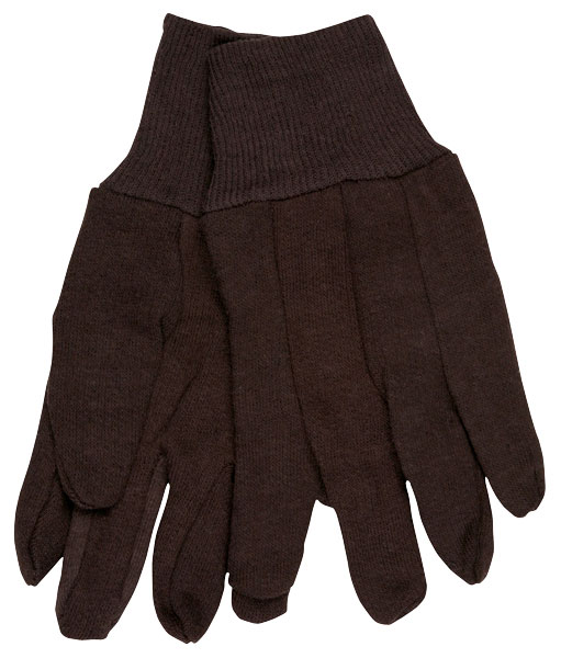 GLOVE 100 PCT COTTON;JERSEY BROWN MENS - Latex, Supported